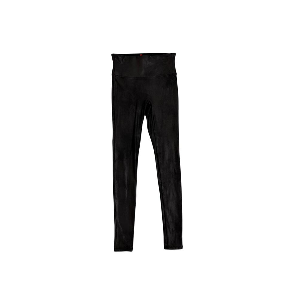 Spanx Ready to Wow Black Faux Leather Shaping Leggings Size Small - Picture 2 of 5
